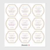 Gold Rustic Boho Chic Wildflower Wedding Thank You Aufkleber (Blatt)