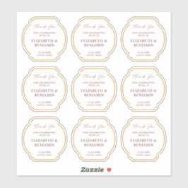 Gold Rustic Boho Chic Wildflower Wedding Thank You Aufkleber