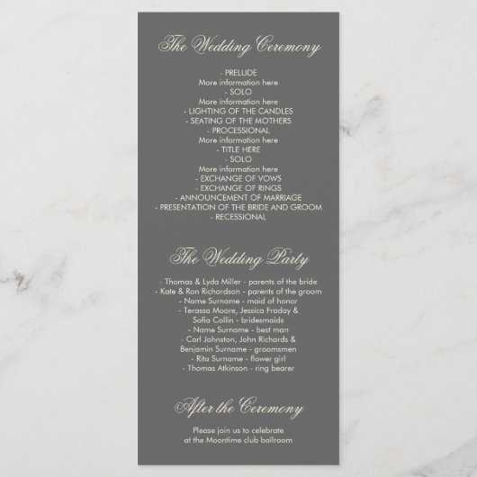 Gold Rustic Country Horseshoes Wedding Program Programm (Rückseite)