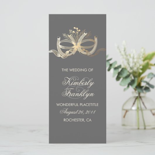 Gold Rustic Country Horseshoes Wedding Program Programm (Stehend Vorderseite)