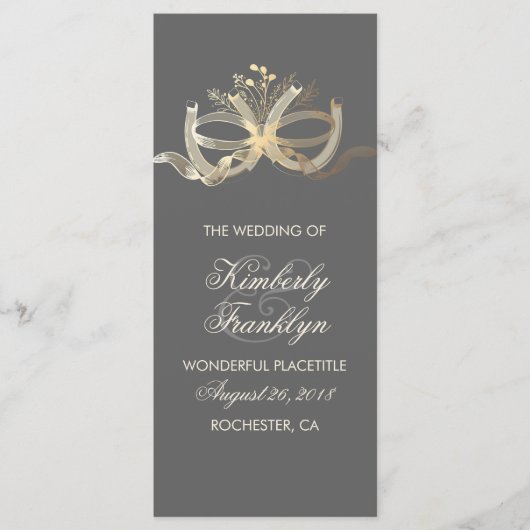 Gold Rustic Country Horseshoes Wedding Program Programm (Vorderseite)