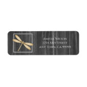 Gold Rustic Dragonfly-Rücksendeadresse (Vorne)