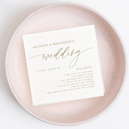 Gold Rustic Elegante Wedding Fun Fakten Napkins Serviette