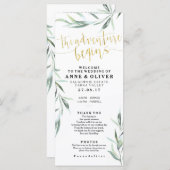 Gold Rustic Eukalyptus Wedding Program Programm (Vorne/Hinten)