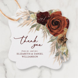 Gold Rustic Floral Pampas Grass Hochzeit Vielen Da Geschenkanhänger