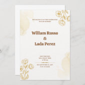 Gold Rustic Wedding Einladung (Vorne/Hinten)
