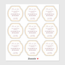 Gold Rustikal Boho Chic Wildblumen Hochzeit Danke Aufkleber