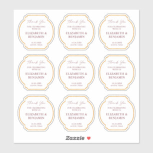 Gold Rustikal Boho Chic Wildblumen Hochzeit Danke  Aufkleber