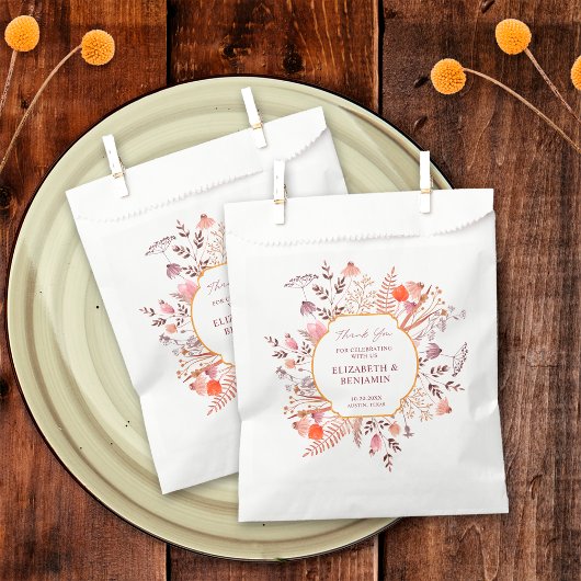 Gold Rustikal Boho Chic Wildblumen Hochzeit Danke Geschenktütchen