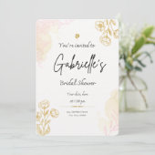 Gold rustikale Brautdusche Einladung (Stehend Vorderseite)