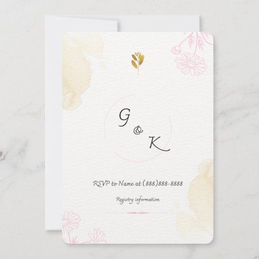 Gold rustikale Brautdusche Einladung (Rückseite)