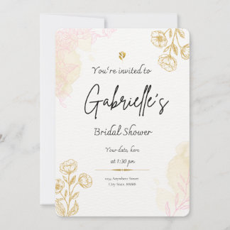 Gold rustikale Brautdusche Einladung