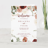 Gold Rustikale farbenfrohe, blumengeflochtene Hoch Programm (Vorderseite)