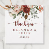 Gold Rustikale farbenfrohe Blumenkalligrafie Hochz Geschenkanhänger (Vorderseite)