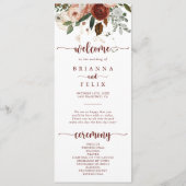 Gold Rustikale farbenfrohe Blumenkalligrafie Hochz Programm (Vorderseite)