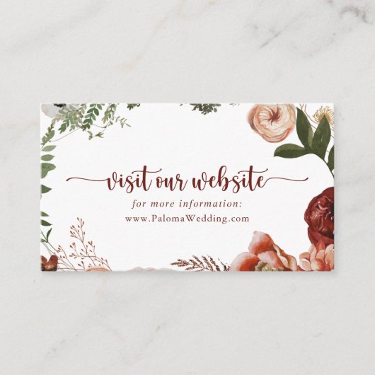 Gold Rustikale farbenfrohe blumenreiche Hochzeitsw Begleitkarte (Vorderseite)