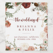 Gold Rustikale farbenfrohe Blumenweinmarken Weinetikett (Einzelnes Label)