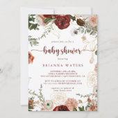 Gold Rustikale farbenfrohe Blütendusche Einladung (Vorderseite)