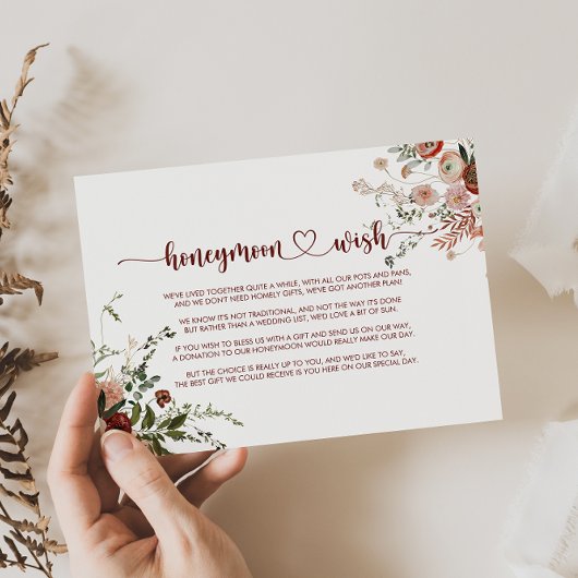 Gold Rustikale farbenfrohe Flitterwochen Begleitkarte