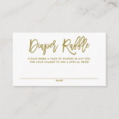 Gold Rustikale Hand Letter Windel Raffle Card Begleitkarte (Vorderseite)