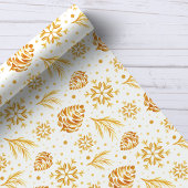 Gold Rustikale Pine Cone Weihnachten Geschenkpapier