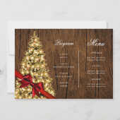 Gold Rustikale Weihnachtsbaum Einladung Programm M (Rückseite)