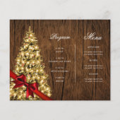 Gold Rustikale Weihnachtsbaum Einladung Programm M (Rückseite)