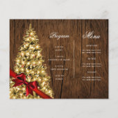 Gold Rustikale Weihnachtsbaum Einladung Programm M Flyer (Hinten)
