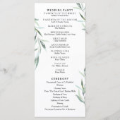 Gold Rustikales Eukalyptus-Hochzeitsprogramm Programm (Rückseite)