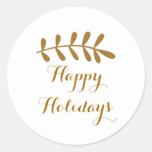 Gold Rustikales Leaf Elegantes Einfaches Weiß