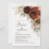 Gold Rustikales Pampas Grass Brautparty Einladung (Vorderseite)