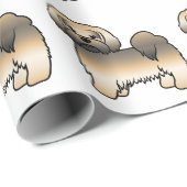 Gold Sable Lhasa Apso Cartoon Dog Muster Geschenkpapier (Rolleneckpunkt)