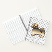 Gold Sable Lhasa Apso Cartoon Dog & Name Notizblock (Innenseite)