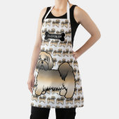 Gold Sable Lhasa Apso Cartoon Dog & Name Schürze (InSitu)