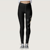 Gold Sable Lhasa Apso Cartoon Dog & Paws Leggings (Vorderseite)