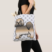 Gold Sable Lhasa Apso Cartoon Dog & Paws Tasche (Von Nahem)
