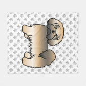 Gold Sable Lhasa Apso Niedlich Cartoon Dog Fleecedecke (Vorderseite (Horizontal))
