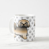 Gold Sable Lhasa Apso Niedlich Cartoon Dog Kaffeetasse (Vorderseite Links)