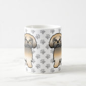 Gold Sable Lhasa Apso Niedlich Cartoon Dog Kaffeetasse (Mittel)