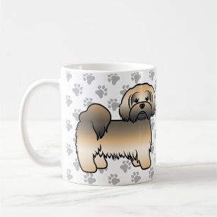 Gold Sable Lhasa Apso Niedlich Cartoon Dog Kaffeetasse