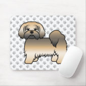 Gold Sable Lhasa Apso Niedlich Cartoon Dog Mousepad (Mit Mouse)