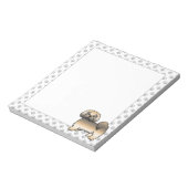 Gold Sable Lhasa Apso Niedlich Cartoon Dog Notizblock (Rotiert)