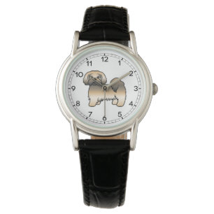 Gold Sable Lhasa Apso Süßer Cartoon-Hund Armbanduhr