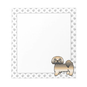 Gold Sable Lhasa Apso Süßer Cartoon-Hund Notizblock