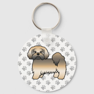 Gold Sable Lhasa Apso Süßer Cartoon-Hund Schlüsselanhänger