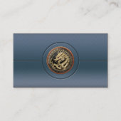 Gold Sacred Eastern Dragon Medallion on Red Velvet Visitenkarte (Vorderseite)