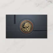 Gold Sacred Eastern Dragon Medallion on Red Velvet Visitenkarte (Vorderseite)