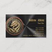 Gold Sacred Eastern Dragon Medallion on Red Velvet Visitenkarte (Rückseite)
