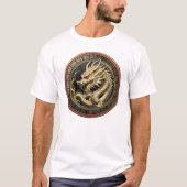 Gold Sacred Eastern Dragon Medallion T-Shirt (Vorderseite)