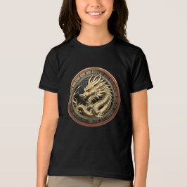 Gold Sacred Eastern Dragon Medallion Tri-Blend Shirt